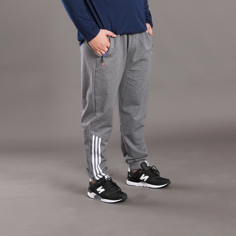 G367 Autumn and Winter Men's Plus Size Sports Casual Pants Loose-fit Tapered Zipper Trousers Large Size Fatty Pants