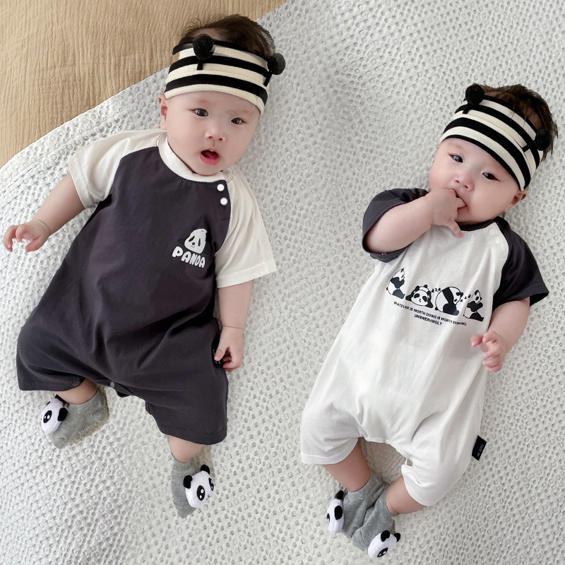 Baby's Summer Jayshirt Short-sleeved Pure Cotton Thin suit Small Month-old Outgoing Clothes for Toddlers and Baby Boys Summer Clothes